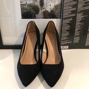 A New Day Black Pointed Suede Pump NWOT